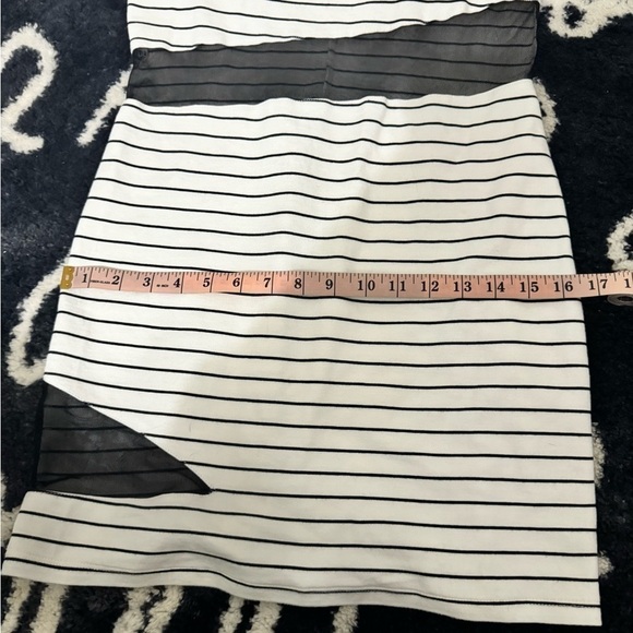 Gianni Bini Mesh One Shoulder Striped Mini Dress - Picture 13 of 13